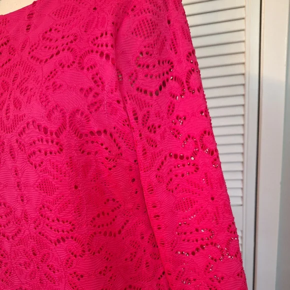 Chico's europa Pink Lace Dress Sz 1 Medium *box 2 - Picture 5 of 8
